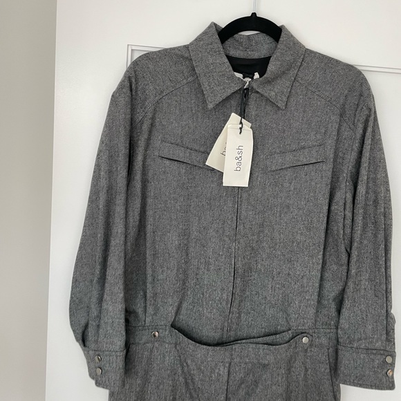 ❌SOLD❌Ba&Sh Chani Utility Long Sleeve Jumpsuit in Anthracite Grey - Picture 6 of 13